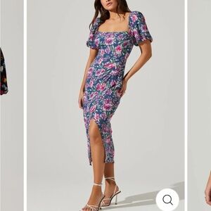 Astr Blue and Purple Ruched Sheath Dress